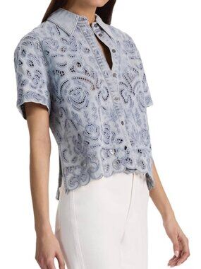 Alice and Olivia Lane Denim Eyelet Shirt